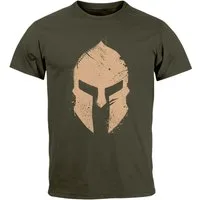 Neverless Print-Shirt Herren T-Shirt Print Sparta-Helm Aufdruck Gladiator Krieger Warrior mit Print