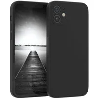EAZY CASE Handyhülle für Apple iPhone 12 Hülle Silikon 6,1 Zoll, Silikon Schutzhülle mit Kameraschutz kratzfest Back Cover Etui Schwarz