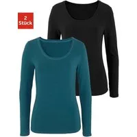 Vivance Langarmshirt (2er-Pack) aus elastischer Baumwoll-Qualität, besonders weich
