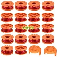 PRIISF Fadenspule 20er Trimmerspule für Worx Rasentrimmer WG-Serie, 1,65mm Ersatzspulen, 3,05 m Fadenlänge, (18 Stücke Rasentrimmer Spule und 2 Stücke Trimmerspulenabdeckung, Ersatzspule Trimmerfaden für Freischneider und Rasentrimmer), Nylonfaden fü
