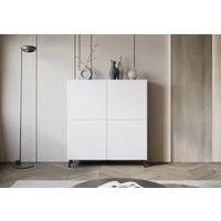 Home affaire Highboard HIGHBOARD PHUKET II, Stilvolle, grifflose Hochkommode, Breite 120cm, Mit 4 Türen und 8 Fächern und höhenverstellbaren Einlegeböden