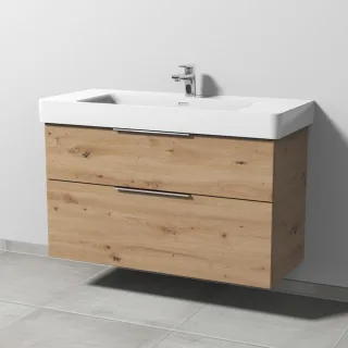 Sanipa 3way Waschtischunterbau zu Laufen Pro S Waschtisch mit 2 Auszügen, Eiche Natural-Touch UM77085