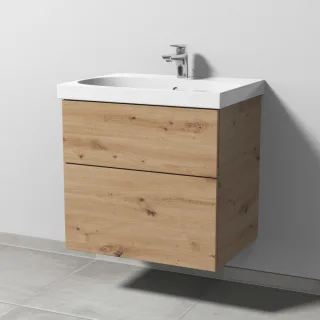 Sanipa 3way Waschtischunterbau zu Geberit Acanto Waschtisch mit 2 Auszügen, Eiche Natural-Touch SM41685