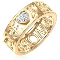 Lulu & Jane Fingerring gelbgold, verziert mit Kristallen von Swarovski®