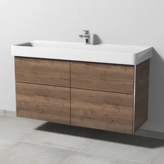 Sanipa 3way Waschtischunterbau zu Laufen Pro S Waschtisch mit 4 Auszügen, Eiche-Tabak BR78650