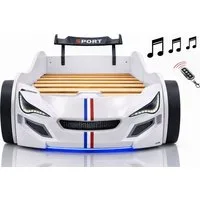 Aileenstore Autobett TURBO GTE (ohne Zubehör), Kinderbett 90x200, Lattenrost,LED,Unterbodenlicht,Sound,Fernbedienung