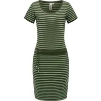 Ragwear Sommerkleid Baomi gestreiftes Damen Minikleid mit Taillenkordel und Taschen