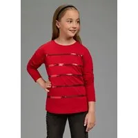 Bruno Banani Langarmshirt Shirt mit Paillettendetails für Mädchen Für TEENS, Langarmshirt mit Pailletten