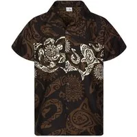 King Kameha Hawaiihemd Maori Chest Funky Hawaii-Hemd Herren Kurzarm Front-Tasche Unisex