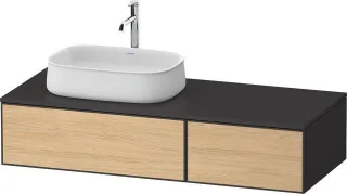 Duravit Zencha Konsolenwaschtischunterbau wandhängend Natur Eiche & Graphit Matt & Supermatt 1300x55 ZE4816030800000