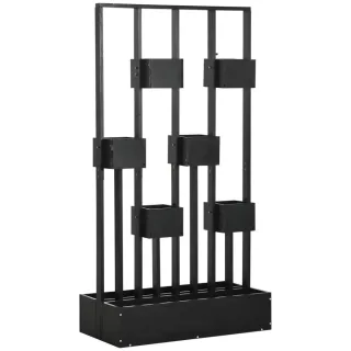 Outsunny Blumenkasten,, Schwarz, Holz, 45x170x90 cm, Gartenzubehör, Blumentöpfe