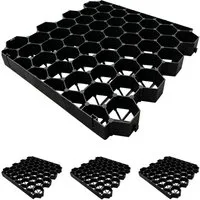 relaxdays Rasengitter Kunststoff im Set, 50x50 cm, 4-St., 4er Pack