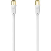 Hama Antennen-Kabel Koax-Stecker-Koax-Kupplung vergoldet 3m100dB TV-Kabel, (300 cm)