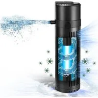 XERSEK Filterpumpe 4in1 UVC Klärer Aquarium Filter mit Timer Innenfilter für 150-700L (Mehrfunktionspumpe: Filtration, UV-Klärung, Belüftung, Strömung), Tauchpumpe Für stabiles Wasser, natürlichen Kreislauf, weniger Wechsel