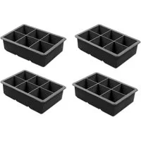 Moritz & Moritz Eiswürfelform XL Eiswürfelform Eiswürfelbereiter Jumbowürfel Form, (4-tlg), Silikon für 6 Eiswürfel 4,6 x 4,6 cm