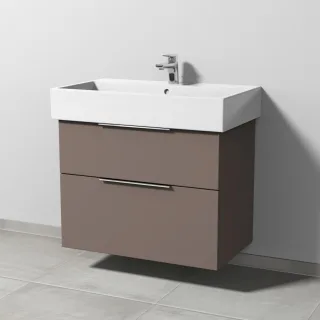 Sanipa 3way Waschtischunterbau zu Duravit Vero Air Waschtisch mit 2 Auszügen, Taupe-Matt UP4341T