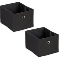 relaxdays Aufbewahrungsbox im 2er Set, schwarz
