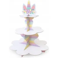 PartyPal Kuchenplatte Einzigartige EINHORN-Kuchenplatte für Kindergeburtstage, Papier