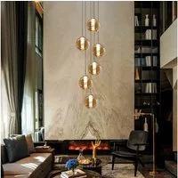 ZMH Pendelleuchte Esstisch 3/4/6/10/15-flammig,G9 Hängeleuchte,  3000 K, LED wechselbar, Warmweiß, 150 cm höhenverstellbar, inkl. Leuchtmittel