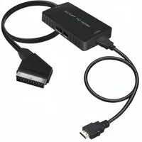 Bundviel SCART zu HDMI Adapter HD 1080P Video Audio Wandler mit HDMI Kabel HDMI-Adapter