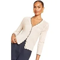 Love & Roses Strickjacke Love & Roses Strickjacke mit Bogenkante, Regular (1-tlg)