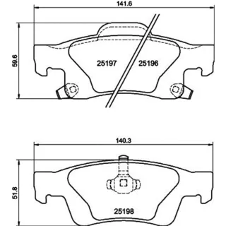 Hella Bremsbel?ge hinten Jeep Grand Cherokee 8DB355040-031