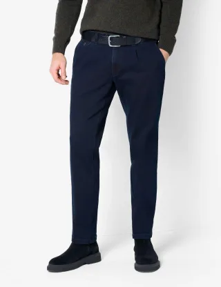 Eurex by Brax Herren Bundfaltenhose Style FRED, denim dunkelblau, Gr. 35U