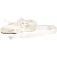tanzmuster Ballettschuhe Terry aus Satin mit ganzer Ledersohle Tanzschuh Ballettschläppchen mit Satinband zum Binden für Mädchen