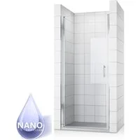 SONNI Dusch-Pendeltür Pendeltür Dusche, 70cm - 90cm,Drehtür,Nischendrehtür Höhe 185/195cm, 70x185 cm, ESG Glas mit Nano Beschichtung,links und rechts montierbar