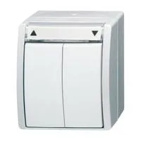 Jalousietaster Typ 2621/4 W-54, Basiselement mit Gehäuse-Oberteil, Aufputz, 10 Ampere weiß (matt), Retail