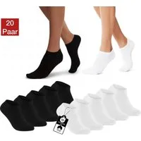 NERS Kurzsocken aus Baumwolle 10 Paar, Damen und Herren ohne Naht, mit Komfortbund (20-Paar, 10) Sneaker socken, Atmungsaktive, Ohne Gummidruck, Robust und Langlebig