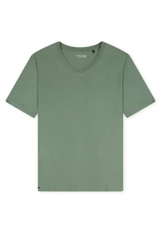 SCHIESSER - T-Shirt V-Ausschnitt khaki - Gr. - 48