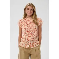 Saint Tropez Rüschenbluse LiljaSZ Crinkle SS Shirt Kunstfaser, Regular fit