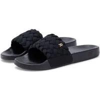 Tommy Hilfiger TH BRAIDED POOL SLIDE Pantolette Plateau, Sommerschuh, Strandschuh mit geflochtener Bandage
