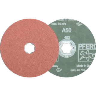 PFERD TOOLS COMBICLICK Korund Fiberscheibe für universelle Anwendungen - 64190105