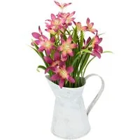 Kunstblume Sternblume, I.GE.A., Höhe 22 cm, In Kanne, aus Metall