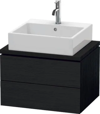 Duravit L-Cube Konsolenwaschtischunterbau wandhängend Eiche Schwarz Matt 620x477x400 mm - LC58050161 LC580501616