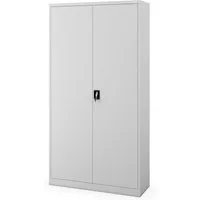 Jan Nowak Aktenschrank Metall Büroschrank abschließbar 115 cm JAN II H220 5 Böden (Stahl 0,7 mm Wandmontage möglich PZH-zertifiziert 4 Farben) Ordnerschrank 80 Ordner Schloss 2 Schlüssel 220 cm robust
