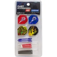 Jollystar Dartpfeil Dart Zubehörset – 12 Flights & 9 Shafts – Metall & Kunststoff