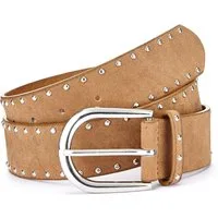 LASCANA Hüftgürtel Nietengürtel, Anzuggürtel, Gürtel, Jeansgürtel, Hosengürtel in Veloursleder-Optik mit kleinen Nieten für Jeans & Hosen