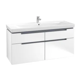 Villeroy&Boch Subway 2.0 XL Waschtischunterschrank A91610MS,128,7x59x44,9cm,Weiß Matt,Griff chrom