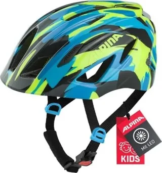 Alpina Pico Flash Kinder-Helm neon-blue green gloss 50-55 cm