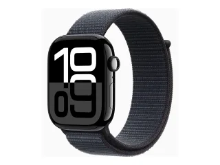 Apple Watch Series 10 (GPS + Cellular) 46mm Aluminium diamantschwarz mit Sport Loop Tinte | mwy53qf/a |