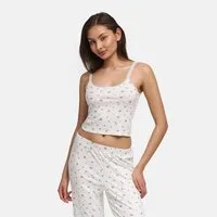cfab (creamy fabrics) Pyjamaoberteil Soft Touch Rib Tank-Ditsy Print-M (1-tlg)