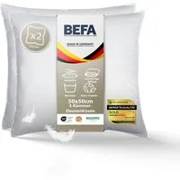 BEFA NATUR 3-Kammer-Kopfkissen TRÄUM SÜß - 3-Kammer-Kopfkissen Premium-Daunenkomfort, Füllung: Außen: 90% Daunen, 10% Federn - Innen: 100% Federn, Bezug: Baumwolle, Seitenschläfer, Rückenschläfer, Bauchschläfer, Spar-Set, Himmlisch weiche Premium-Dau