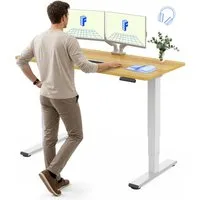 FLEXISPOT Schreibtisch Elektrisch Höhenverstellbarer Schreibtisch EC5 LITE mit Dualmotor (25MM einteiliger Tischplatte & 3-fach Teleskop, 4 Speicherhöhen & Antikollisionssystem), 120x80/140x80/160x80/180x80