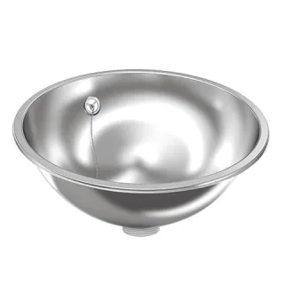 KWC Aquarotter Rundbecken, RONDO, Edelstahl, hgl, 387x155 mm, Überlauf, Ab-u.Überlaufgarn., 36000097 3600009748