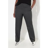 Ulla Popken Funktionshose Hose Fischgratmuster Lurex weites Bein Komfortbund