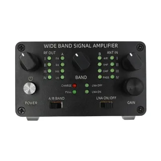 Full Band Antenna Signal Amplifier 30kHz-650MHz 4 Channel Low Noise Adjustable Gain 30dB SMA Connectors High Pass Filter