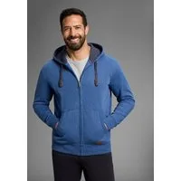 Man's World Kapuzensweatjacke mit kontrastfarbigem Innenfutter